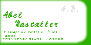 abel mastaller business card